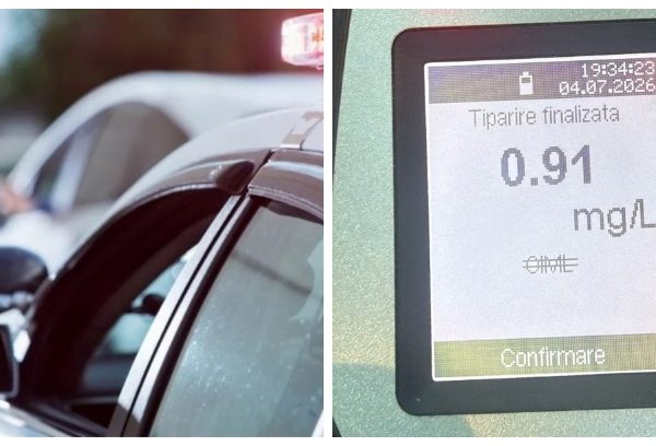 Bărbat reținut după ce a fost prins în trafic fără permis și beat