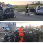 Două accidente aproape simultane pe A1, la Căteasca. Patru persoane au ajuns la spital