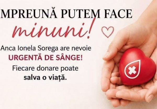 Apel urgent pentru donare de sânge!