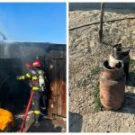 Incendiu în Goranu. Două butelii cu gaz au fost scoase la timp din calea flăcărilor