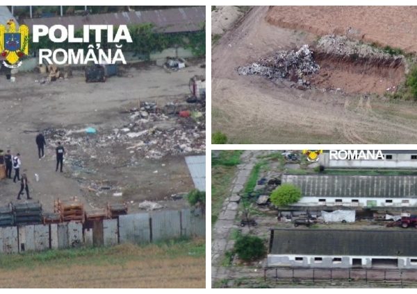 Deșeuri din dezmembrări auto, îngropate ilegal pe un teren din Argeș. Patru bărbați au fost reținuți