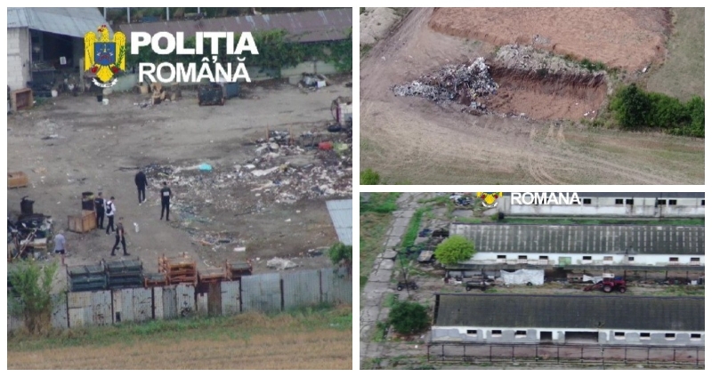 Deșeuri din dezmembrări auto, îngropate ilegal pe un teren din Argeș. Patru bărbați au fost reținuți