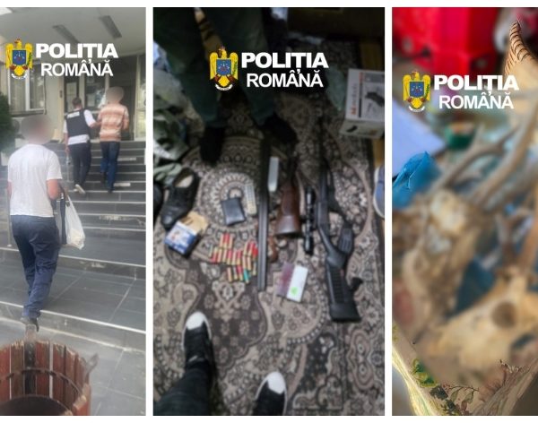 Doi bărbați din Vâlcea, reținuți într-un dosar de braconaj. Polițiștii au ridicat arme, muniție și camere de supraveghere