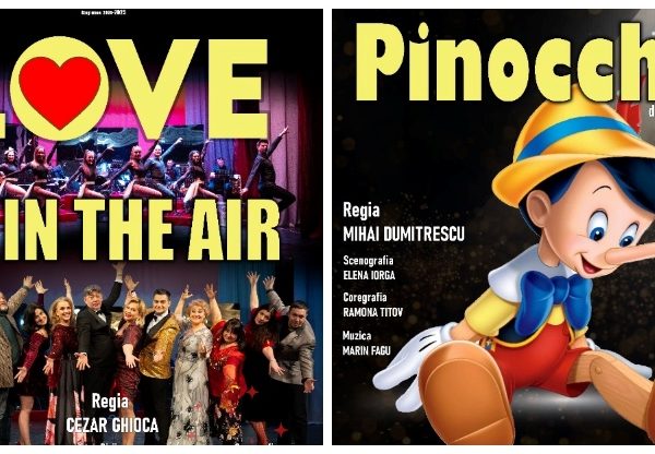 „Love Is in the Air” și „Pinocchio”, în weekend la Teatrul „Alexandru Davila”