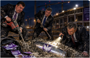 INCREDIBIL! Un grup organizat a încercat, noaptea ca hoții, să înlocuiască celebra capsulă a timpului plantată astăzi în betonul stadionului „Nicolae Dobrin”