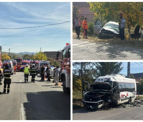 Accident cu 11 persoane implicate în Vâlcea. Opt au ajuns la spital