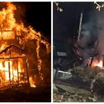 O casă din Vâlcea s-a făcut scrum. Pompierii au evacuat 9 butelii