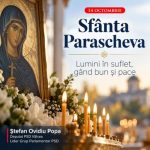 Deputatul Ovidiu Popa, de Sfânta Cuvioasă Parascheva: ”La mulți ani tuturor celor care își sărbătoresc&hellip;